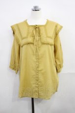 画像1: axes femme / セーラーカラーコットンブラウス M イエロー H-26-10-10-025-AX-BL-SZ-ZH (1)