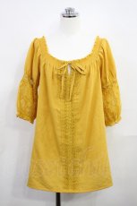 画像1: axes femme / 袖レース2WAYブラウス M イエロー H-26-10-10-030-AX-BL-SZ-ZH (1)