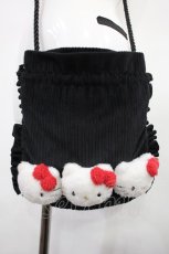 画像2: merry jenny / 【ハローキティコラボ】もこもこショルダーbag  黒ｘ白ｘ赤 H-26-10-10-038-LO-BG-SA-ZH (2)