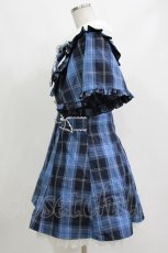 画像2: DearMyLove / ケープ風フレアスリーブヨークワンピース 3L ブルー H-26-10-11-029-GO-OP-YZ-ZH (2)