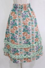画像1: kutir / 【クティールとレトロ】ゴブランフリルスカート M グリーン H-26-10-11-035-PU-SK-NS-ZH (1)