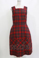 画像1: Jane Marple Dans Le Salon / Tartan check lantern dress M レッド H-26-10-11-052-JM-OP-AK-ZH (1)