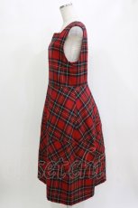 画像2: Jane Marple Dans Le Salon / Tartan check lantern dress M レッド H-26-10-11-052-JM-OP-AK-ZH (2)