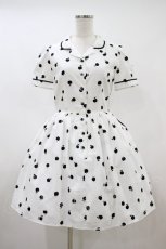 画像1: MILK / Littleアップルドレス  ホワイト×ブラック H-26-10-11-1033-ML-OP-AK-ZH (1)