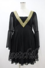 画像1: Ank Rouge / ビーズプリーツシフォンチュニック M 黒 H-26-10-11-1040-CA-OP-SZ-ZH (1)