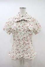 画像1: PEACE NOW / いちご柄ブラウス M 白 H-26-10-11-1056-PU-BL-AK-ZH (1)