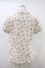 画像2: PEACE NOW / いちご柄ブラウス M 白 H-26-10-11-1056-PU-BL-AK-ZH (2)