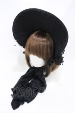 画像1: ATELIER PIERROT / コサージュボンネット  黒 H-26-10-11-1010-EL-AC-AK-ZH (1)