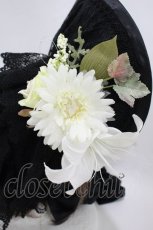 画像3: ATELIER PIERROT / コサージュボンネット  黒 H-26-10-11-1010-EL-AC-AK-ZH (3)