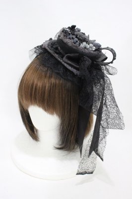 Preview of コサージュミニハット付きカチューシャ  黒