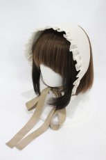 画像1: Victorian maiden / アメリアレーシーノーブルサテンハーフボンネット  ベージュ H-26-10-11-1003-CL-AC-YZ-ZH (1)