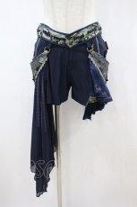 画像1: Ozz oneste / プリーツフラップつきショートパンツ  紺 H-26-10-11-1021-OO-PA-AK-ZH (1)