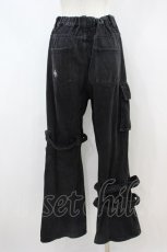 画像2: REFLEM / ベルティッドフレアパンツ FREE 黒 H-26-10-11-1023-PU-PA-AK-ZH (2)