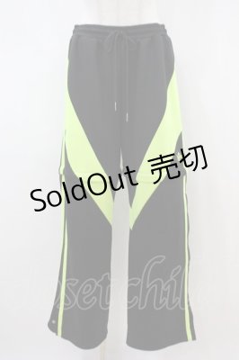 Preview of 2WAY切替ジャージパンツ FREE 黒×ライトグリーン