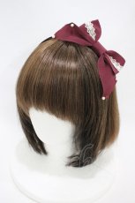 画像1: Innocent World / トーションレースとパールのカチューシャ  ワイン H-26-10-11-1004-IW-AC-YZ-ZH (1)