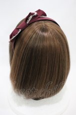 画像2: Innocent World / トーションレースとパールのカチューシャ  ワイン H-26-10-11-1004-IW-AC-YZ-ZH (2)