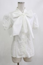 画像1: MIHO MATSUDA / タイ付きパフブラウス M 白 H-26-10-11-066-GO-BL-AK-ZH (1)
