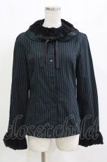 画像1: MIHO MATSUDA / ストライプブラウス M 紺 H-26-10-11-067-GO-BL-AK-ZH (1)