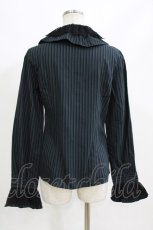 画像2: MIHO MATSUDA / ストライプブラウス M 紺 H-26-10-11-067-GO-BL-AK-ZH (2)