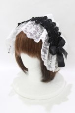 画像1: MIHO MATSUDA / ヘッドドレス  黒×白 H-26-10-11-073-GO-AC-AK-ZH (1)