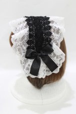 画像2: MIHO MATSUDA / ヘッドドレス  黒×白 H-26-10-11-073-GO-AC-AK-ZH (2)