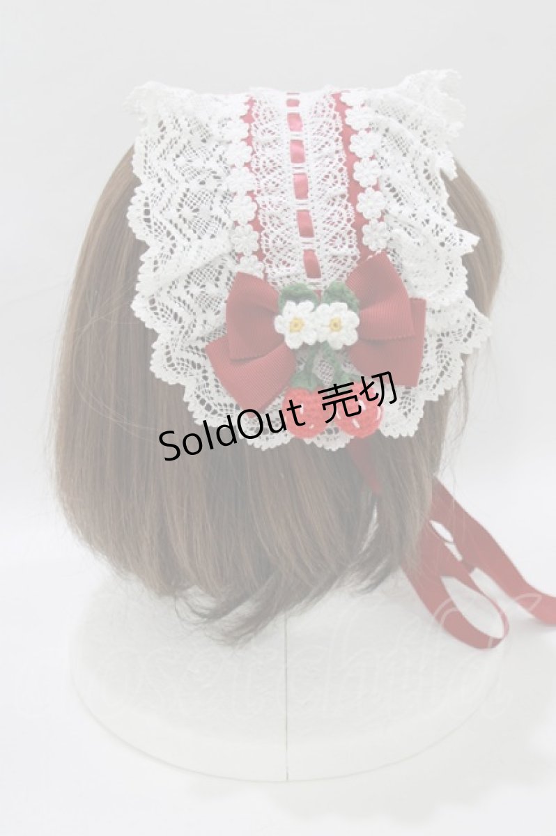 画像3: BABY,THE STARS SHINE BRIGHT / ゆらゆらいちごヘッドドレス  エンジ H-26-10-11-075-BA-AC-NS-ZH (3)