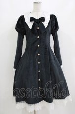 画像1: 西西里洋装（海外ロリータブランド） / ベロアワンピース M ブラック H-26-10-11-007-PU-OP-NS-ZH (1)