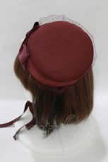 画像2: Amavel / Vintage Doll カクテルハット  ボルドー H-26-10-11-079-CA-AC-NS-ZH (2)