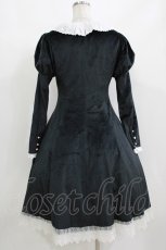 画像3: 西西里洋装（海外ロリータブランド） / ベロアワンピース M ブラック H-26-10-11-007-PU-OP-NS-ZH (3)