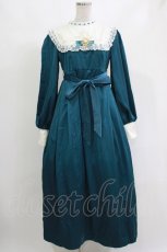 画像1: FaeriesDaffodil（海外ロリータブランド） / ヨーク切替ワンピース S ブルーグリーン H-26-10-11-018-PU-OP-NS-ZH (1)