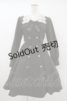 Preview of ケミカルレースとパール衿のワンピース M/92cm丈 ショコラ