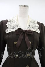 画像4: Innocent World / ケミカルレースとパール衿のワンピース M/92cm丈 ショコラ H-26-10-12-034-IW-OP-NS-ZH (4)