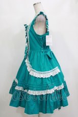 画像2: metamorphose / 【プラスサイズ】はしごレースピンタックフリルジャンパースカート プラスサイズ エメラルド(Emerald) H-26-10-12-1003-ME-OP-NS-ZH (2)