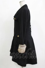 画像2: axes femme / ファーカフスコート M ブラック H-26-10-12-1027-AX-CO-NS-ZH (2)
