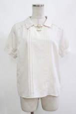 画像1: axes femme POETIQUE / ベルトデザインブラウス M キナリ H-26-10-12-1035-AX-BL-OW-ZH (1)