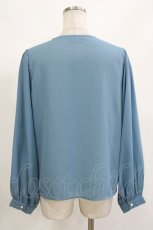 画像2: axes femme POETIQUE / フラワー刺繍襟ブラウス M ブルー H-26-10-12-1039-AX-BL-IG-ZH (2)