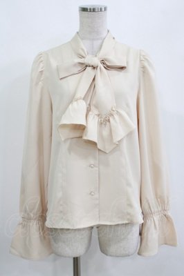 Preview of フリル付きボウタイブラウス Free CREAM BEIGE