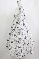 画像2: Lovely Tency / 眞白ありす/リボン柄襟付きワンピース L 白 H-26-10-12-1006-LO-OP-NS-ZH (2)
