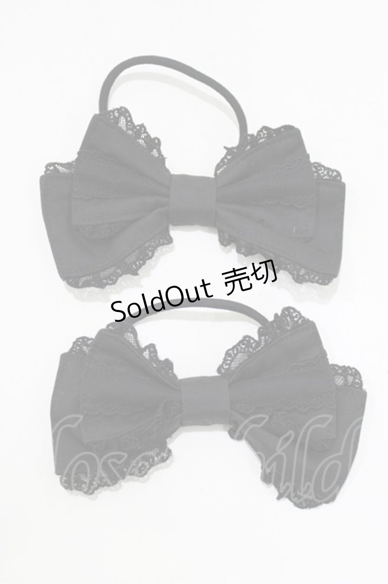 画像1: Angelic Pretty / 両山レースヘアポニー  ブラック H-26-10-12-1072-AP-AC-NS-ZH (1)