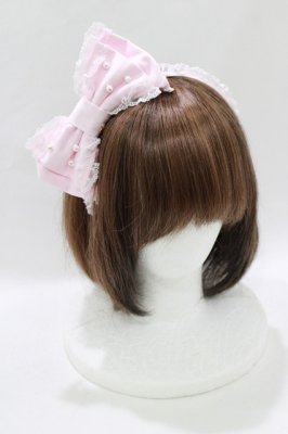 Preview of パールおしゃまリボンカチューシャ  ピンク