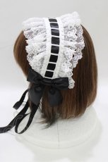 画像2: metamorphose / ハートレースヘッドドレス  白/黒 H-26-10-12-1076-ME-AC-NS-ZH (2)