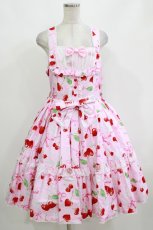 画像1: metamorphose / 【プラスサイズ】ホイップチェリー ヨーク切替ジャンパースカート プラスサイズ ピンク H-26-10-12-1007-ME-OP-NS-ZH (1)