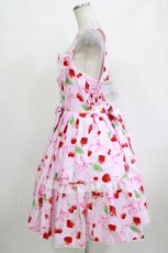 画像2: metamorphose / 【プラスサイズ】ホイップチェリー ヨーク切替ジャンパースカート プラスサイズ ピンク H-26-10-12-1007-ME-OP-NS-ZH (2)