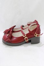 画像2: Amavel / レースアップリボンローファーパンプス L ワイン H-26-10-12-1081-CA-SH-NS-ZH (2)