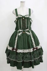 画像1: metamorphose / 【プラスサイズ】メアリーはしごレースジャンパースカート プラスサイズ グリーン H-26-10-12-1009-ME-OP-NS-ZH (1)