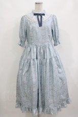 画像1: Melody BasKet / 天使の囁きヨーク切替ワンピース M saxe H-26-10-12-1013-LO-OP-NS-ZH (1)