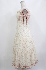 画像2: Rilly emulle / Rose Ribbon Flower Onepiece Free アイボリー/レッド H-26-10-12-1015-PU-OP-NS-ZH (2)
