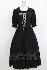 画像1: m petit by misako / AMレースアップワンピース M ブラック H-26-10-12-1017-LO-OP-NS-ZH (1)