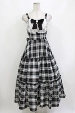 画像1: Lovely Tency / 眞白ありすコラボ/チェックジャンパースカート M ブラック H-26-10-12-1018-LO-OP-NS-ZH (1)