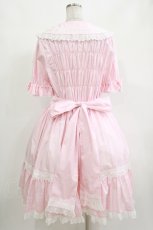 画像3: metamorphose / 【プラスサイズ】はしごレース丸襟半袖ワンピース プラスサイズ ピンク H-26-10-12-1002-ME-OP-NS-ZH (3)